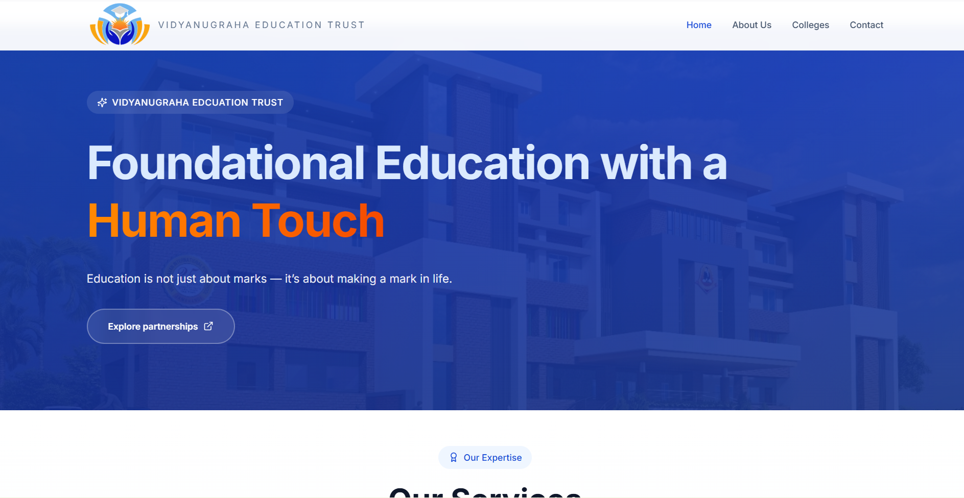 Vidyanugraha Education Trust Website